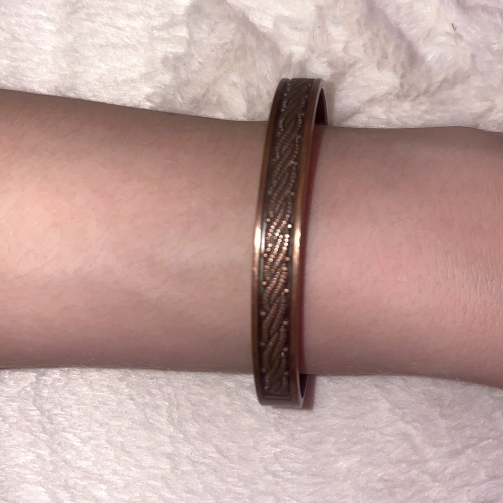 Vintage Copper Cuff Bracelet With Detailing